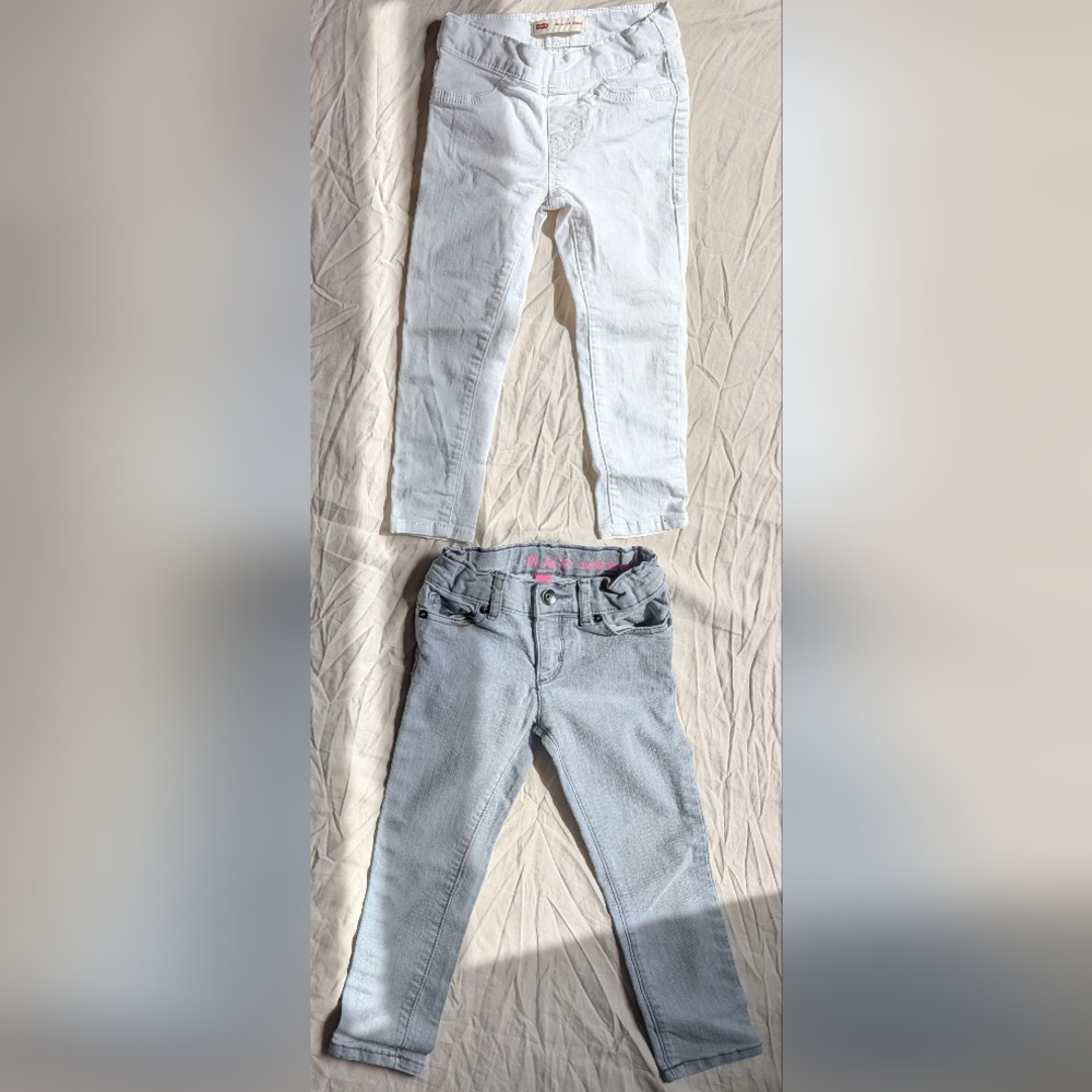Girls Size 4 Designer Denim Bundle (2) –Levi’s Jeggings + Children’s Place Jeans